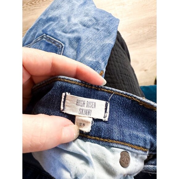 Madewell High Riser Skinny Jeans Medium Wash Womens 25 Whiskering - Picture 15 of 16